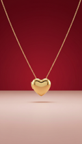Gold Heart Locket Necklace