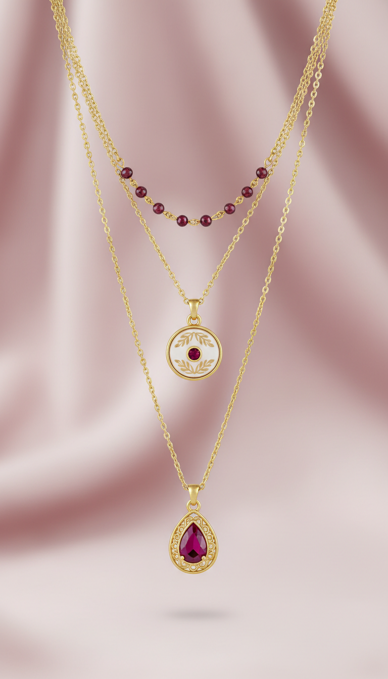 Layered Necklace with Cheri Signature