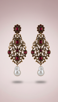Baroque Motif Gold Statement Earrings II Cheri