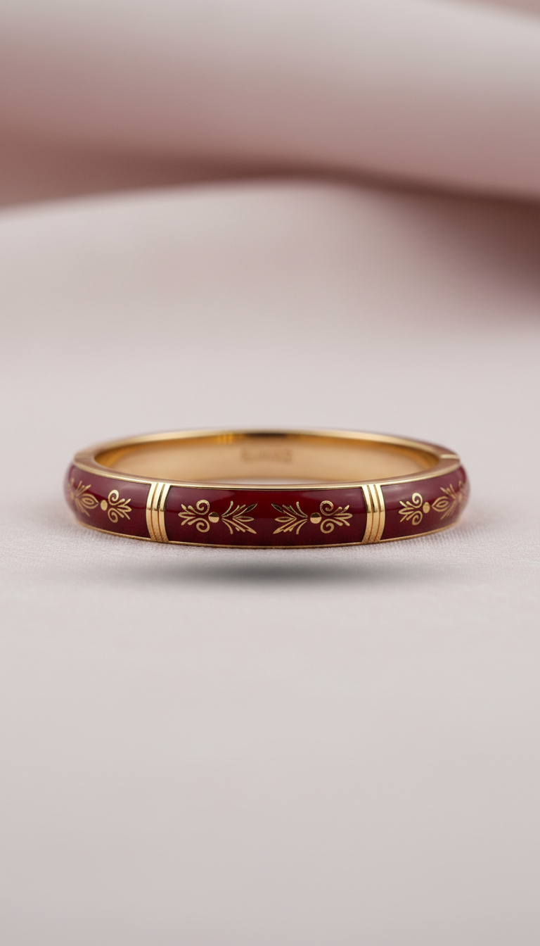 Red Enamel Heritage Bangle